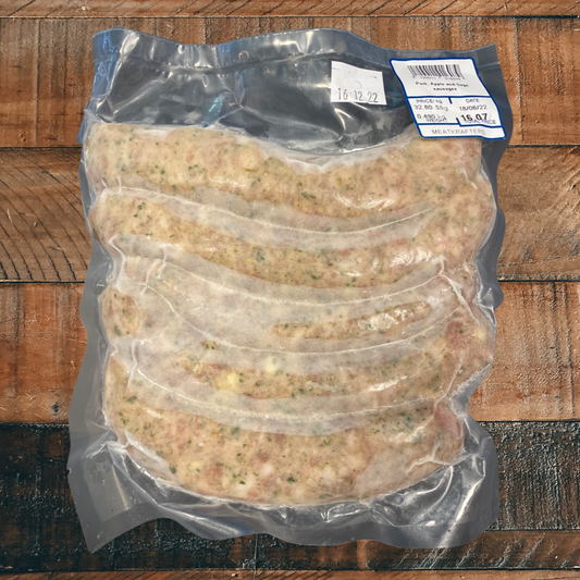 Pork, Apple and Sage Sausages (Frozen) - 500g